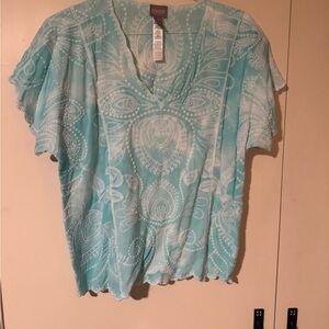 Chico's Light Blue Paisley Blouse